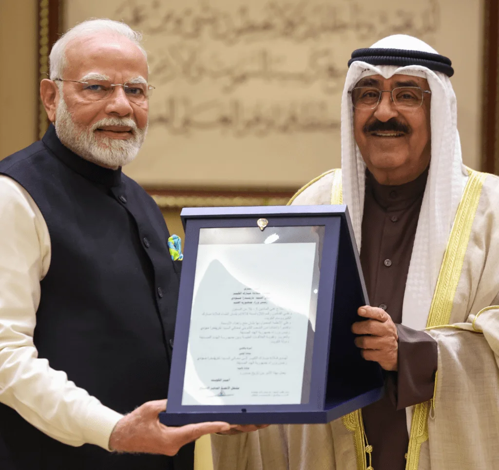 PM of Bharat honoured with Kuwait's highest honour, 'The Order of Mubarak Al Kabeer'